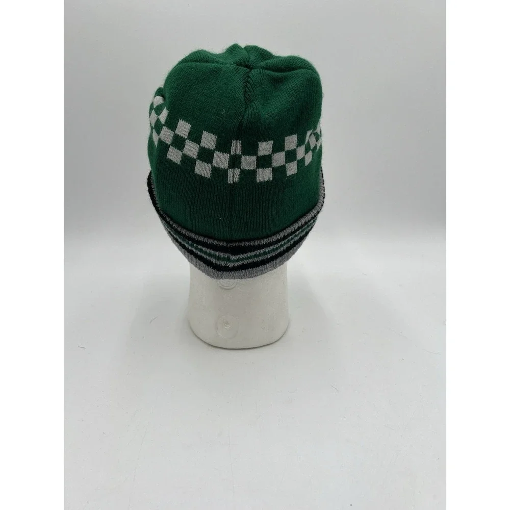 Harry Potter Slytherin Knit Beanie Hat Green Gray Embroidered Logo One Size